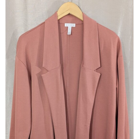 Leith Duster Long Blazer Women's MEDIUM Open Pink Front Pockets Cottagecore Boho - Picture 10 of 16